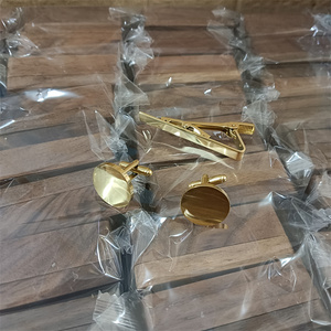 Juego de regalo de boda Caja de madera Logotipo grabado Gemelos Clips de corbata Caja de gemelos de embalaje - Product Image 4