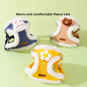 शरद ऋतु सर्दियों की बनियान शैली गर्म छोटे पिल्ला बिचोन छाती का उपयोग बिल्ली कुत्ते की चेन चलना कुत्ते की लश - Product Image 3