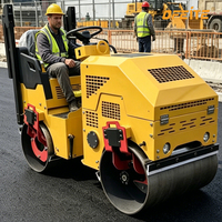 OFEITE Mini-compacteur routier à double tambour, machine routière compacte, compresseur d'asphalte efficace