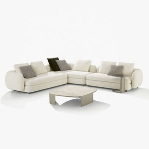 Luxury Fabric Curved Italian Modern Lounge Chaise Designer Curve Modular Sectional Boucle Couch Divandesign-9517 Curve Sectional - Product Image 5