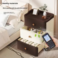 Commode à tiroirs en plastique effet cuir, bicolore marron crème, avec poignées dorées, 3, 4 ou 5 tiroirs, organisateur sur roulettes, pour la maison et le bureau, vente en gros