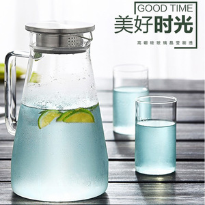 Carafe à eau en verre avec couvercle, grande capacité, pour usage domestique estival, idéale pour les fêtes - Product Image 2