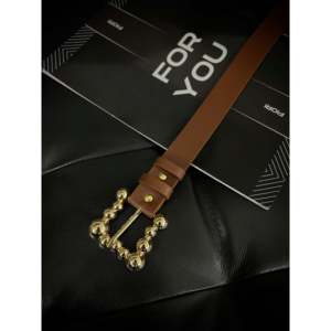 Cinturón de mujer Fiori Bubble Gold Buckle estilo Y2K con marco de aleación y cuero PU, tallas S y L - Product Image 2