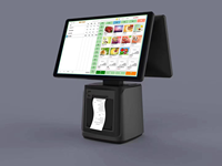 Terminal POS Layar Ganda H02 Google GMS Android/Windows 15.6\" dengan Printer Terintegrasi, Pembayaran NFC/Kode QR, dan Pemindai Kode QR