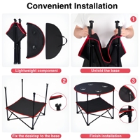 Table de camping portable à 2 niveaux en gros, table de pique-nique pliable pour la randonnée en plein air avec sac de transport
