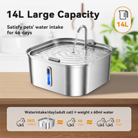 Distributeur d'eau automatique intelligent pour animaux de compagnie de 14 L pour chats, design moderne et solide, système de filtration écologique, fontaine à eau pour animaux de compagnie