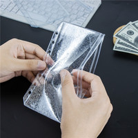 Pochettes A6 transparentes à paillettes en PVC avec fermeture éclair, enveloppes double face pour budget et argent, pochettes pour feuilles mobiles
