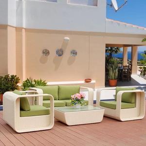Modern Aluminium Rattan Garden Cushion Outdoor L Furniture Sets 5 Seater Patio <b>Lounge</b> Garden Set - Product Image 2