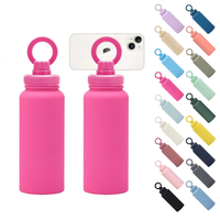 Bouteille d'eau de sport magnétique 2024 de 1000 ml avec double paroi, bouteille d'eau en acier inoxydable de 32 oz avec support magnétique pour téléphone portable
