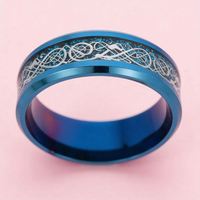 Bague en acier inoxydable de style hip-hop unisexe avec gouttes d'huile et motif de dragon pour hommes, vente en gros de mode