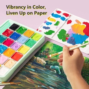 Ensemble de peinture à la <span class=keywords><strong>Gouache</strong></span>, tasse à gelée, 18 couleurs vives, peintures Non toxiques - Product Image 6