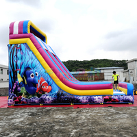 Château gonflable géant commercial en PVC pour intérieur/extérieur, thème océan, avec toboggan gonflable sec, pour usage intensif en milieu scolaire