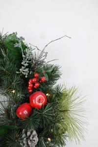 Guirlande de fenêtre de 24 pouces, guirlande artificielle en forme de cône de pin, couronne de Noël artificielle de luxe - Product Image 4