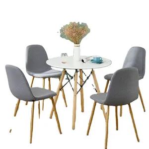 長方形の正方形のダイニングキッチンテーブル、椅子4脚セットラウンド木製レジャーコーヒーテーブルホームオフィスリビングルームラウンジ用