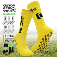 Échantillon gratuit, chaussettes de sport antidérapantes de haute qualité, chaussettes de football personnalisées, chaussettes de sport en caoutchouc antidérapantes