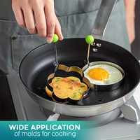 Moule à crêpes en acier inoxydable en forme d'œuf avec poignée, idéal pour la cuisson et la friture, accessoire de cuisine en gros