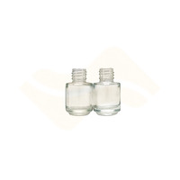 Flacon de vernis à ongles en verre transparent vide de 5 ml, bouchon à vis rose avec pinceau applicateur