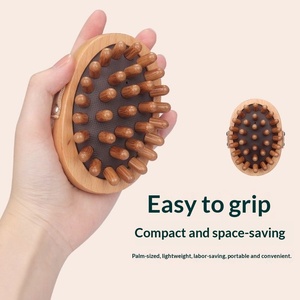 En stock: Peine masajeador de madera, herramientas de masaje corporal para spa, cepillo masajeador anticelulítico de mano - Product Image 3