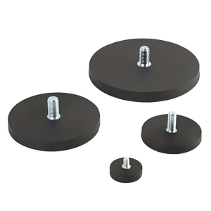 Aimants néodyme D43 66 88mm Ndfeb, fixation magnétique à pot, goujon fileté M6 M8 pour base LED de voiture, revêtement en caoutchouc noir - Product Image 4