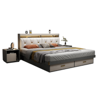 Gute Qualität Schlafzimmer möbel Holz klassische Luxus King Size Holz Box Bett rahmen Doppelbett beliebtes Design mit Lagerung