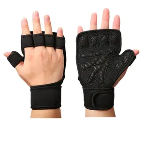 Toptan ağırlık kaldırma eğitim eldivenleri Fitness spor vücut geliştirme jimnastik sapları spor el Palm koruyucu eldiven