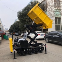 Neuer 1500kg Diesel-Hydraulik-Raupenkipper 4x4 Linkslenker mit Yuchai-Motor und Dongfeng-Getriebe, Kleiner Mini-Dumper mit Selbstladefunktion