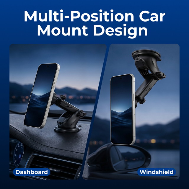 Strong Magnetic Car Phone Bracket Mount Extendable Arm Universal Phone Holder with N52 Magnets for Car Dashboard and Windshield