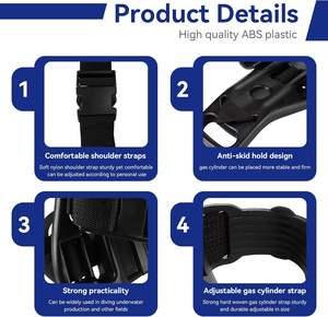 Support de réservoir de plongée Réservoir Sac à dos Support de bouteille d'oxygène unique Support de bouteille de gaz Support de bouteille de gaz Retour Anti-Skid Portable Plongée - Product Image 4