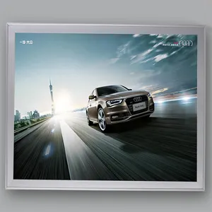 Ultra ince alüminyum fotoğraf çerçevesi akrilik led araba film afişi görsel ışık kutusu