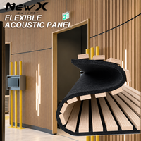Panneaux muraux acoustiques en lattes de bois avec éclairage LED, design flexible pour murs courbes, bureaux, hôtels et intérieurs commerciaux
