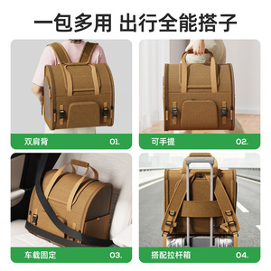 Outdoor pet <b>backpack</b>, portable handbag, breathable cat bag, large capacity, wholesale pet <b>backpack</b>. - Product Image 5
