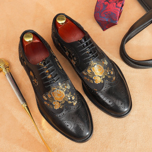 Zapatos de Hombre DSYX al por Mayor, de Cuero Genuino, Sin Cordones, Transpirables, Ligeros, de Piel Vacuna, con Diseño Tallado, Estilo Vintage, Retro, para Otoño - Product Image 1