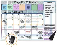 Tableau de calendrier magnétique de réfrigérateur effaçable à sec pour planificateur mensuel avec de bons marqueurs 17 "x 12"