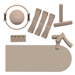 Set <span class=keywords><strong>Pilates</strong></span> Estetico in Tonalità Terra, Tappetino Yoga Ecologico, Anello <span class=keywords><strong>Pilates</strong></span>, Palla, Bande di Resistenza per Allenamento Completo del Corpo a Casa e in Studio - Product Image 1