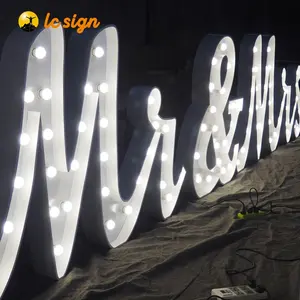 Luz acrílica de led para arte externa, sinais de luz, números de marquee de letras