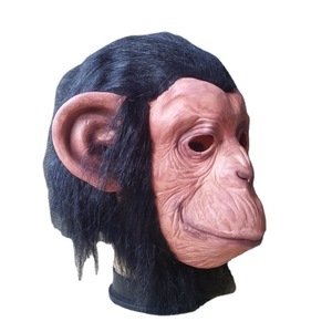 Maschera per la testa di scimpanzé animale in lattice Monkey vestito pigro <span class=keywords><strong>Bruno</strong></span> di canto di scimpanzé maschera Cosplay Costume teatro di scena di Halloween - Product Image 4