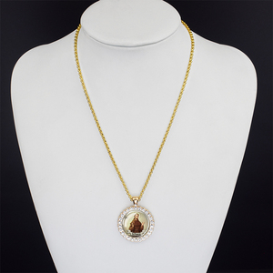 12 santi collana d'oro Christianity lusso strass diamante di vetro Cabochon ciondolo religione gioielli regali - Product Image 5