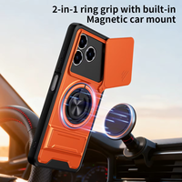 Coque de protection hybride antichute Armor Slide avec support magnétique intégré pour ZTE Blade A36 A76 4G