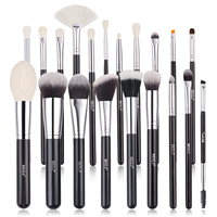 Ensemble de 20 pinceaux de maquillage professionnels noirs pour le visage et les yeux, avec pinceau correcteur, pour B20