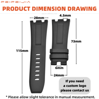 Bracelet de montre en caoutchouc FKM de 28 mm, remplacement pour Audemars Piguet Royal Oak Offshore, bracelet de montre en caoutchouc fluoré souple et étanche