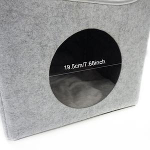 Benutzer definierte faltbare Katze Soft Cave Bett 2 in 1 Solid Colla psible <span class=keywords><strong>Cube</strong></span> Indoor Filz Cat <span class=keywords><strong>Dog</strong></span> House - Product Image 2