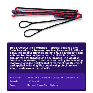 Colorful Material <strong>Strings</strong> Specially Designed Faster <strong>Strings</strong> for <strong>Recurve</strong> Longbows and Traditional <strong>Bows</strong> - Product Image 2