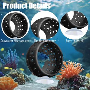 Túnel para Peces <span class=keywords><strong>Betta</strong></span> <span class=keywords><strong>con</strong></span> Ventosas - Decoración Segura y Cómoda para Peces Pequeños, Camarones y Guppies - Product Image 6