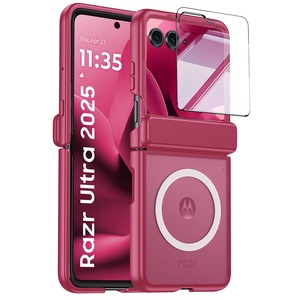Funda Protectora de Lujo para <span class=keywords><strong>Motorola</strong></span> <span class=keywords><strong>Razr</strong></span> 60U con Anillo Magnético en el Eje Central, Funda Integrada para Teléfono MOTO 2025 con Película Protectora - Product Image 4