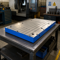 Plateforme en fonte HT250 à rainures en T usinées CNC, trous de montage latéraux, pas de rainure personnalisé pour dispositifs de serrage