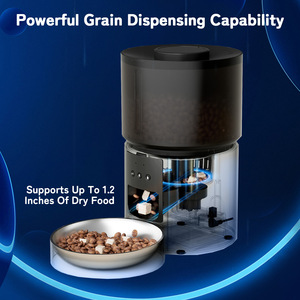 Dispenser pemberi makan kucing anjing peliharaan otomatis, 2cm makanan & 5G 2.4G sumber daya plastik baja tahan karat bentuk botol mangkuk - Product Image 6