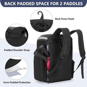 Free sample Pickleball <b>Bag</b> <b>Sports</b> Backpack Waterproof Polyester Adjustable Hook Customized logo Large Tennis for <b>Women</b> and Men - Product Image 2