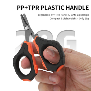 不锈钢镀金钝头钓鱼线剪刀 TPR 手柄耐用海洋沙滩钓鱼快速工具 - Product Image 5