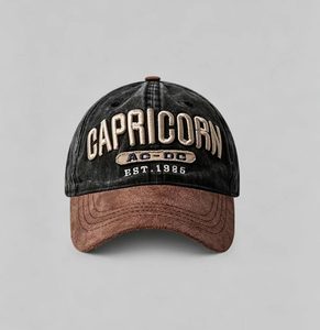 OEM ODM Available Capricorn Baseball Cap Vintage Washed Denim Two-Tone Embroidered Dad <b>Hat</b> <b>for</b> Export - Product Image 5