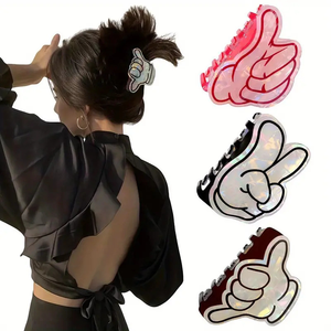 กิ๊บติดผมอะคริลิคแบบกำหนดเองได้ น่ารัก ลายสัญลักษณ์ชูนิ้วโป้ง สไตล์เกาหลี - Product Image 1